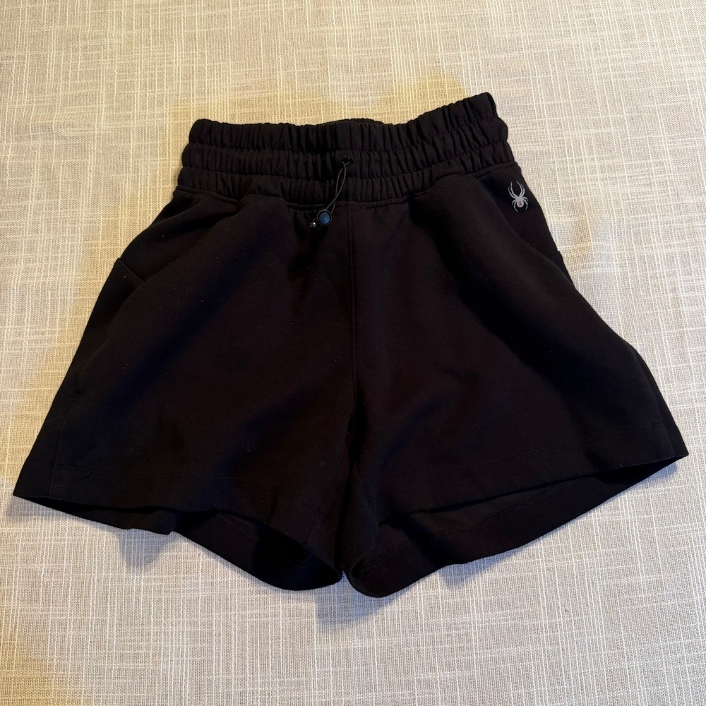 Spyder Womens Black High Rise Elastic Waist Active Shorts with Pockets Size XS